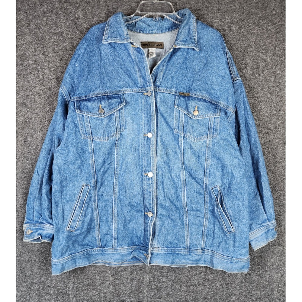 Jones Jeans Jacket Mens 3X Denim Blue Button Down USA EUC